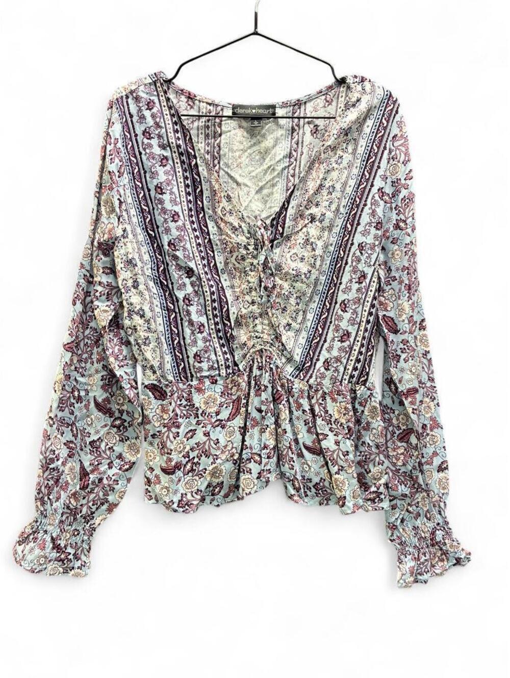 Derek Heart Women's Multi and Purple Blous